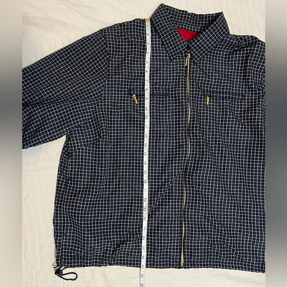 Catalina vintage wind light rain jacket coat. Navy White Medium - Picture 8 of 10